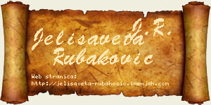 Jelisaveta Rubaković vizit kartica
